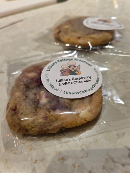 Raspberry White Chocolate Chip Cookie